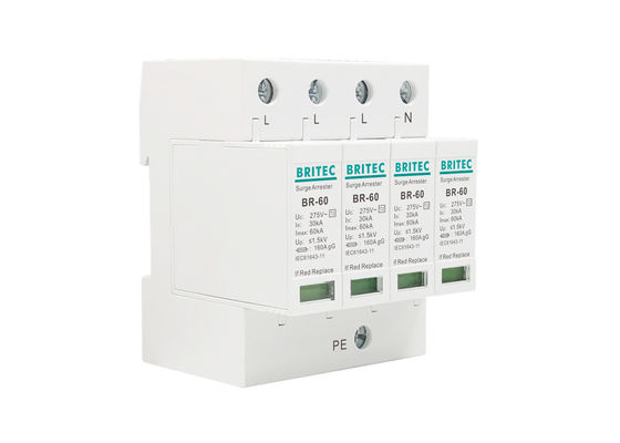60kA AC275V DIN Rail Mount Surge Lightning Arrestor SPD per la protezione dell'energia elettrica
