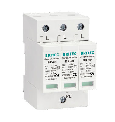 Type2 del limitatore di tensione del dispositivo di protezione dell'impulso di BR-60 3P SPD