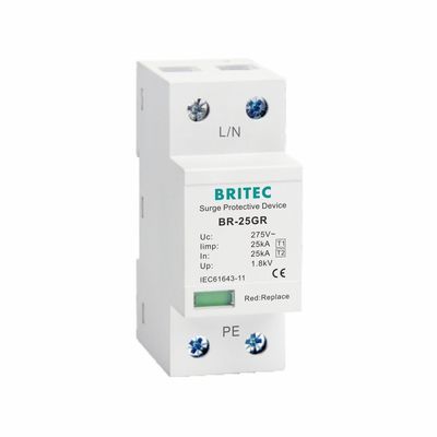 Limitatore di sovratensione di Classe I Tipo 1 25kA Protezione contro i fulmini Uc 150V 275V 320V T1