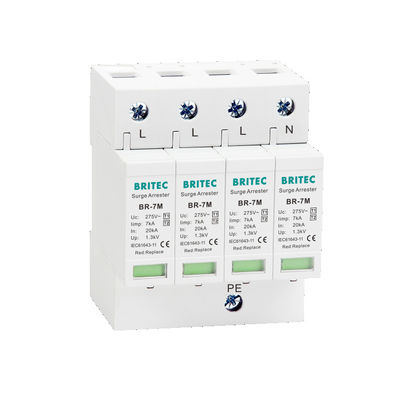 Dispositivo di protezione da sovratensione BR-7M 4P 7ka T1+T2 Scaricatore di fulmini SPD Dispositivi di protezione da sovratensione elettronica protezione da sovratensione