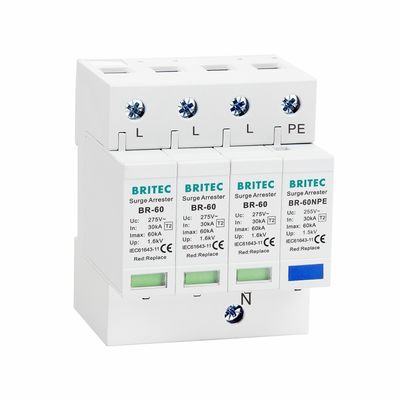 Dispositivo di protezione da sovratensioni 275V 60KA con tipo 3+NPE per la protezione da fulmini