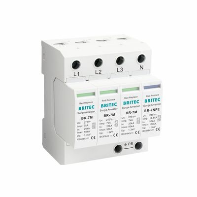 Protezione AC Surge Protector AC SPD 3P+NPE 275V Iimp:7kA Protezione Casa Fulmine Dispositivo Scaricatore Bassa Tensione