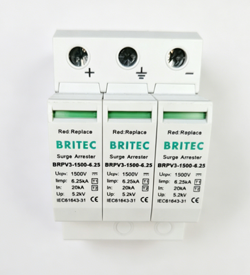 BRPV3-1500-6.25 Dispositivo di protezione contro le sovratensioni di corrente continua SPD solare arrester 1500v 3 poli SPD 500v T1 T2 SPD Tipo 1 Prezzo