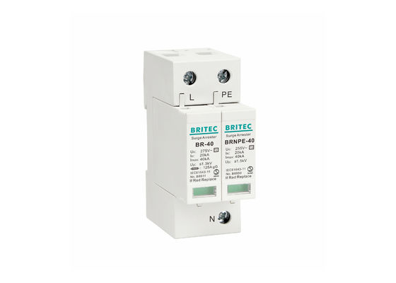 IEC 61643-11 Dispositivo di protezione contro le sovratensioni di tipo 2 con protezione da fulmini 40kA 1P+NPE e montaggio DIN Rail