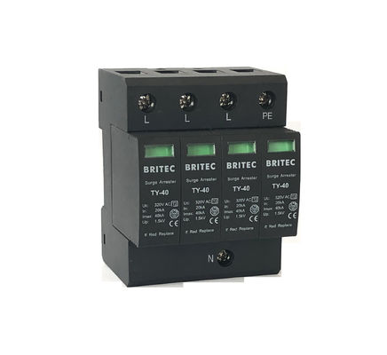 BR-40 tipo - 2 protettore nero di tuono del fulmine del dispositivo di protezione del relé di massima 3P+1 IP20