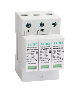 BRPV3-1000 1000V 3P PV solare spd DC Surge Protection Dispositivo di protezione contro le sovratensioni Suppressore di arresto Protezione contro i fulmini PV dc