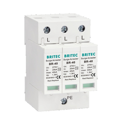 Tipo di BR-40 1P - 2 monofase SPD del protettore di impulso del dispositivo di protezione dell'impulso 40kA 275V