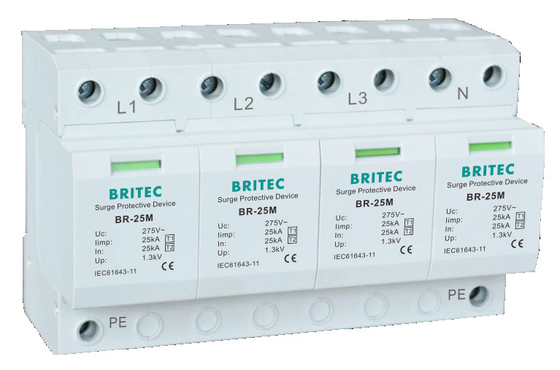 Scaricatore di bassa tensione del T1 del dispositivo di protezione dell'impulso di tipo 1 di BR-25M 2P SPD