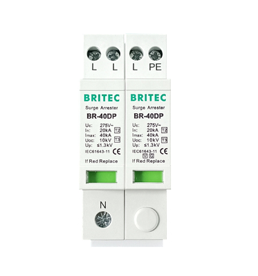 BRITEC BR-40DP 275 3+1P Tipo 2 Protezione da sovratensioni arrester di fabbrica in Cina arrester di fulmini