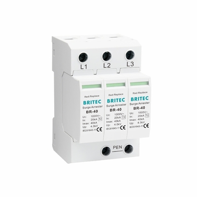 BR-40 690 3P Tipo 2 690V 800V 1000V protettore di sovratensione ad alta tensione modulare arrester di sovratensione 3 fasi dispositivo di protezione da sovratensione