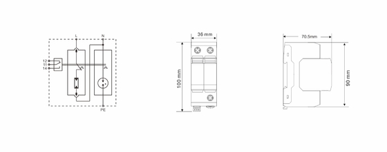 BR-25GS 1+1 spd t1 25ka Protettore da sovratensione Protezione da sovratensione tipo spd