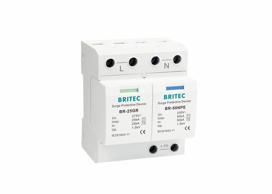 dispositivo di protezione dell'impulso di tipo 1 di monofase 25kA BR-25GR 1P+N