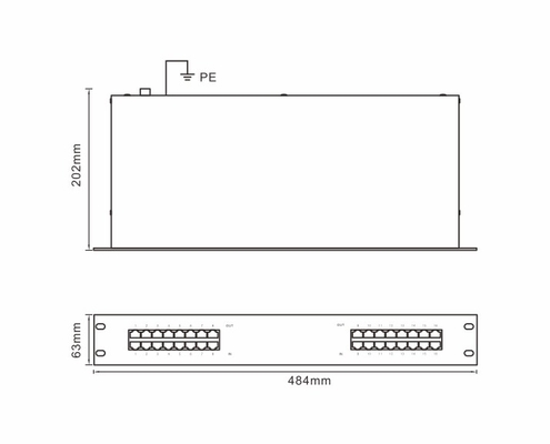 BRRJ45H-16R Signal Surge Arrester 1000M rack mount protezione da surge Ethernet