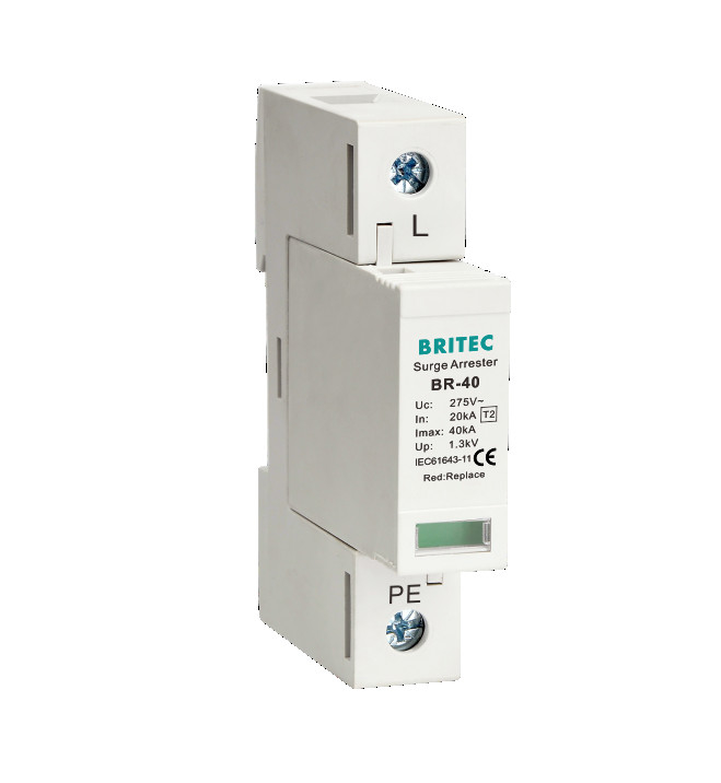 Tipo di BR-40 1P - 2 monofase SPD del protettore di impulso del dispositivo di protezione dell'impulso 40kA 275V