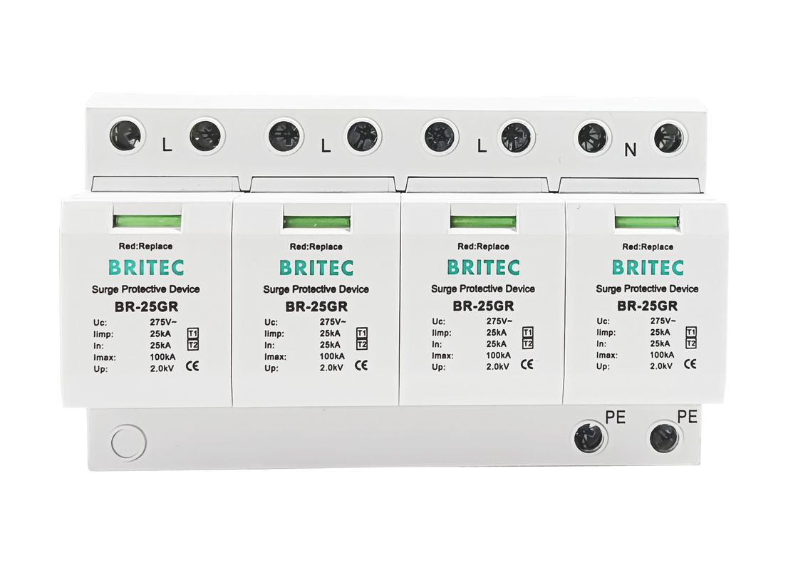 Dispositivo di protezione da sovratensioni 240V/400V 25kA Protezione da sovratensioni tipo 1 T1 10/350us