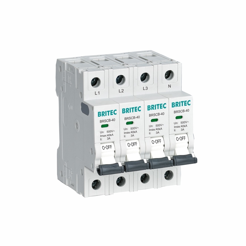 BRSCB-40 Classe II 40KA Protector di backup dedicato Dispositivo di protezione da sovratensioni MCB appositamente progettato per l'arresto da sovratensioni.