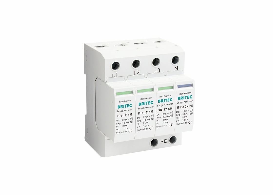 12.5kA Classe B + C Norme IEC a tre fasi Protezione da fulmini Protezione da sovratensioni
