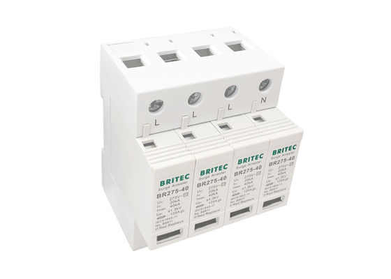 Dispositivo di protezione contro le sovratensioni di corrente AC 275V SPD con corrente di scarica massima di 40KA e indicatore visivo meccanico a 4 poli