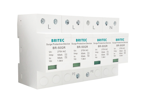 Protezione da sovratensione termoplastica SPD IP20 4 Pole Lightning Arrester Protezione da sovratensione