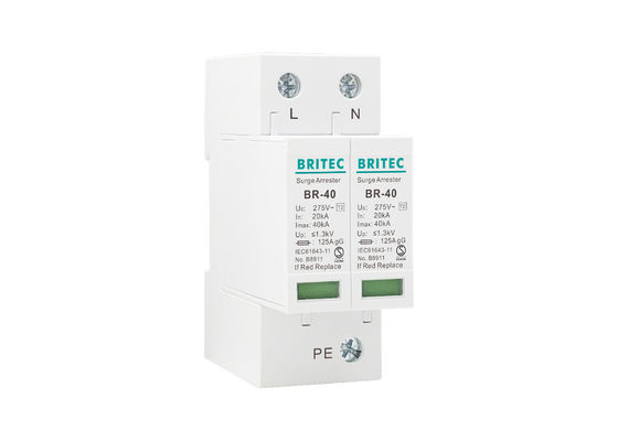 Tipo del limitatore di tensione di bassa tensione del sistema di TN 40kA 2P - dispositivo di protezione di 2 impulsi