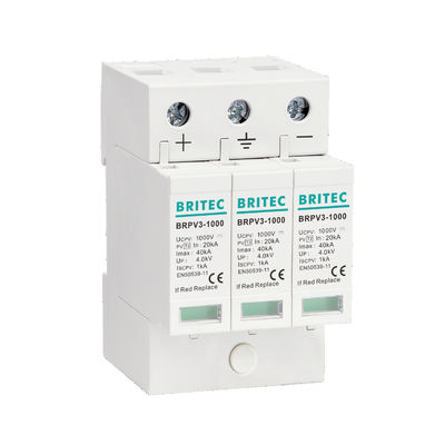 BRPV3-1000 1000V 3P PV solare spd DC Surge Protection Dispositivo di protezione contro le sovratensioni Suppressore di arresto sovratensione pv dc protezione da fulmini PV solare DC Energia solare 1000V Surge Protector