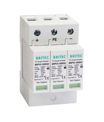 BRPV3-1000 1000V 3P PV solare spd DC Surge Protection Dispositivo di protezione contro le sovratensioni Suppressore di arresto sovratensione pv dc protezione da fulmini PV solare DC Energia solare 1000V Surge Protector