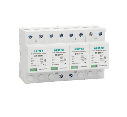 BR-25GR 4P Classe I tipo 1 Scaricatore di sovratensione SPD Protezione contro i fulmini scaricatore di tipo 1 4p ac spd protezione da sovratensione