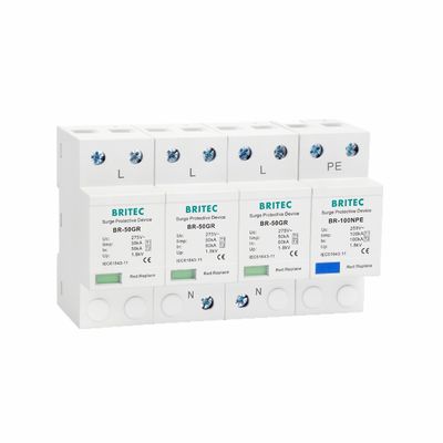 Alta energia 150V/275V/320V SPD del protettore di impulso del T1 50KA 3P+NPE della classe I