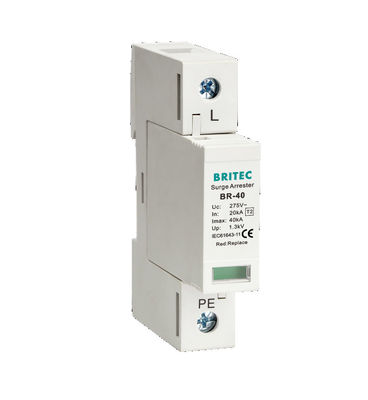 Dispositivo di protezione da sovratensione BR-40 4P 40kA a 4 poli trifase con tensione AC 275V e montaggio su guida DIN