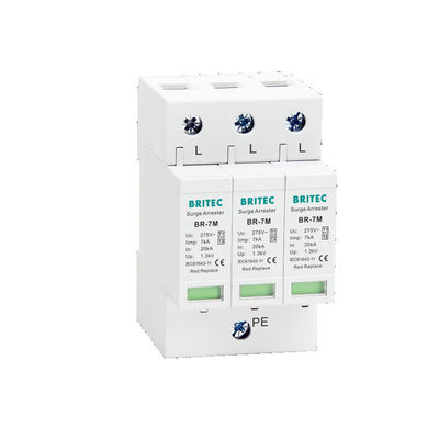 Dispositivo di protezione da sovratensione BR-7M 4P 7ka T1+T2 Scaricatore di fulmini SPD Dispositivi di protezione da sovratensione elettronica protezione da sovratensione