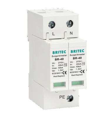 BR-40 2P Dispositivo di protezione da sovratensione classe II Spd 275v tipo 2 monofase 275v ac spd protettore da sovratensione da fulmine varistor arrester