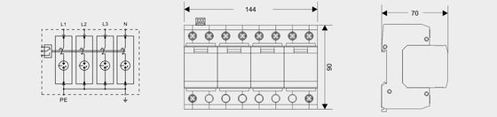 BR-25GR Dispositivo di protezione contro le sovratensioni SPD 4P Guida DIN 35 mm ca spd