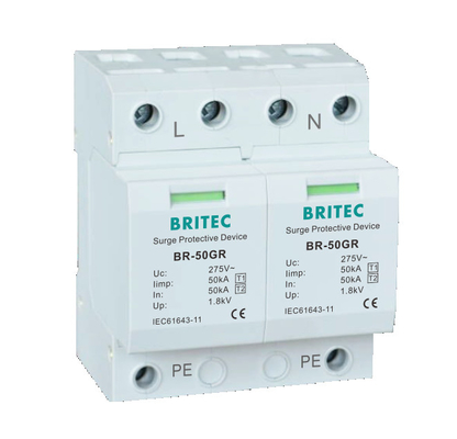 BRITEC BR-50GR 3P Tipo 1 Scaricatore di sovratensione 50ka Dispositivo di protezione contro le sovratensioni spd t1 t2 ac