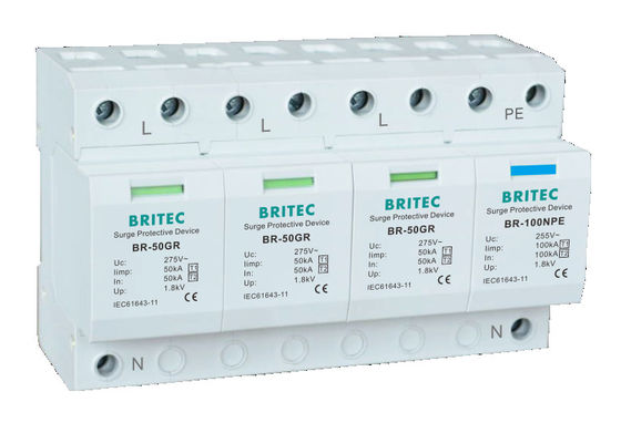 BR-50GR 1P 50kA Tipo 1 Dispositivo di protezione contro le sovratensioni AC Din Rail SPD