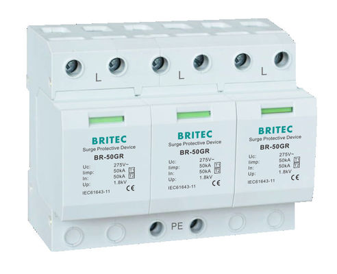 BR-50GR 1P 50kA Tipo 1 Dispositivo di protezione contro le sovratensioni AC Din Rail SPD