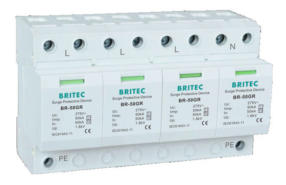 BR-50GR 1P 50kA Tipo 1 Dispositivo di protezione contro le sovratensioni AC Din Rail SPD