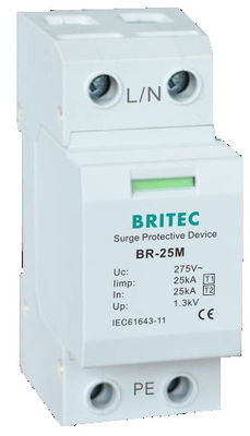 BR-25M 3P+1NPE 25kA T1+T2 varistor arrester B+C Low Voltage 3 Phase AC Spd Lightning Protector