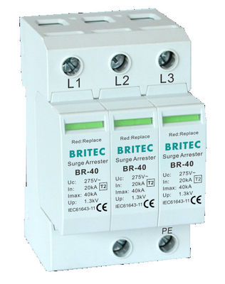 Dispositivo di protezione contro le sovratensioni BR-40 3P Trifase Spd Arrester Lightning 40kA
