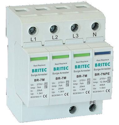 BR-7M 4P T1+T2 Surge Arrester B+C Spd Surge Protection Device type1 3 phase power surge protection spd