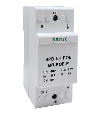 BR-POE-P Protezione Segnale Dati Spd Poe Scaricatore di Sovratensione 48V Cina dispositivi di protezione da sovratensione ethernet poe fulmine telecamera POE