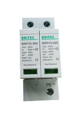 Scarico di sovratensione fotovoltaico 600V Tipo 2 / Classe II con materiale termoplastico per protezione contro i fulmini