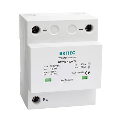 BRPV3-1000-5 T1 50kA DC 1000V 5kA Tipo 1+2 protettore da sovratensione fotovoltaica arrester di sovratensione dispositivo di protezione solare da sovratensione t1 t2 dc SPD SPD fotovoltaici