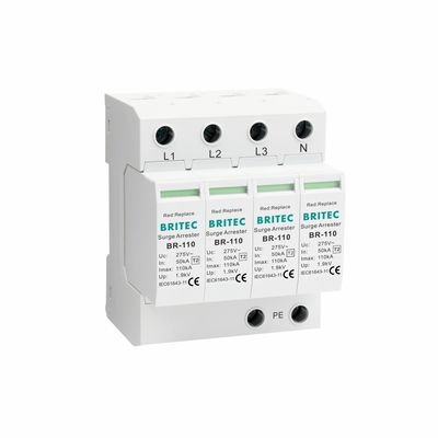 BR-110 4P OEM Tipo 2 protettore da sovratensioni 275v dispositivo di protezione da sovratensioni arrester di varistor SPD 4-pole arrester di sovratensioni