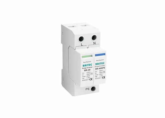 TVSS 150V/275V/320V/385V/440V 40KA Din Ferrovia Protezione da fulmini Arrester Fase singola