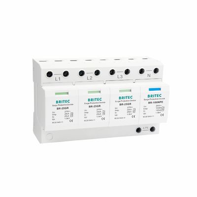 BR-25GR 3P+1 Tipo 1 Dispositivo di protezione contro le sovratensioni di potenza di 3 fasi SPD Thunder Arrester spark gap spd Plug-in surge arrestor Electric Spd