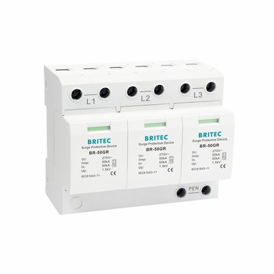 Dispositivo di protezione contro le sovratensioni tipo 1 BR-50GR 4P Scaricatore di sovratensione 50kA Scaricatore di sovratensione plug-in tipo 1 SPD scaricatore di sovratensione Dispositivo di protezione contro le sovratensioni AC T1 Protezione contro le sovratensioni per alimentazione trifase