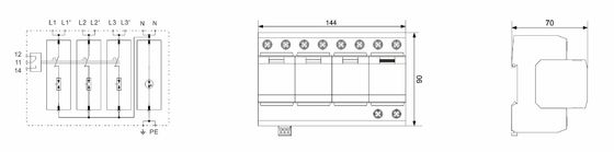 BR-50GR 3P+1 Scaricatore di sovratensione di classe 1 SPD protettore contro i fulmini SPD 50ka tipo 1 dispositivo di protezione contro le sovratensioni