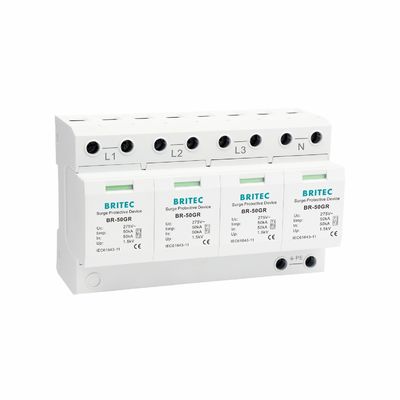 BRITEC BR-50GR 3P+1 Dispositivo di protezione contro le sovratensioni di tipo 1 con capacità di 50kA e struttura collegata