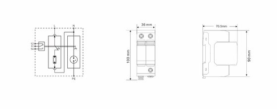 BR-25GS 1+1 Spd T1 25ka Protezione contro le sovratensioni Protezione contro le sovratensioni da fulmini Tipo Spark Gap Spd