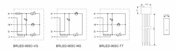 BRLED-06SC Dispositivo di protezione contro le sovratensioni a LED 6kA 275V illuminazione stradale esterna a LED protettori contro le sovratensioni a LED